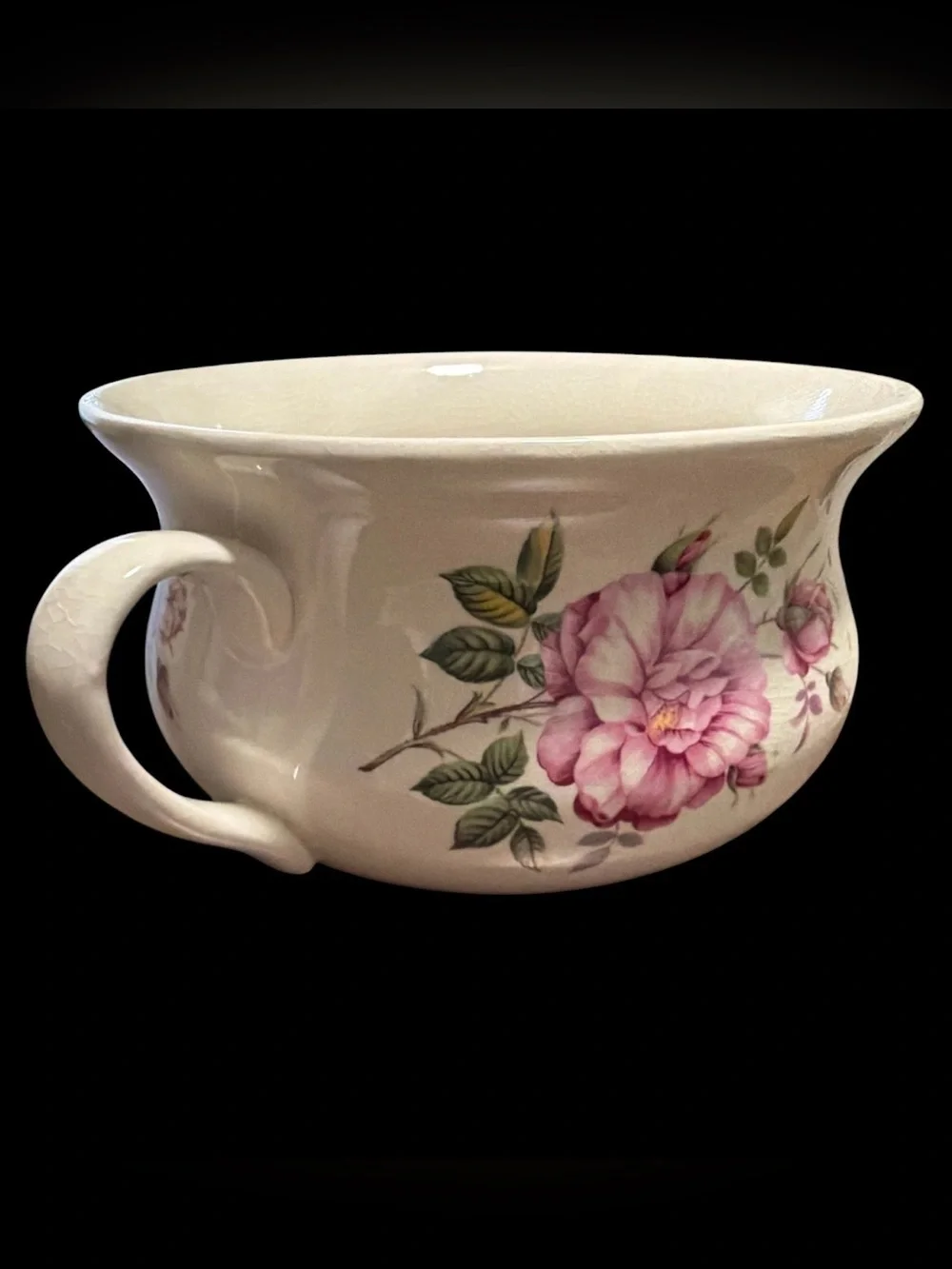 Vintage Portmeirion Botanic Garden Rose Chamber Pot Planter Cachepot